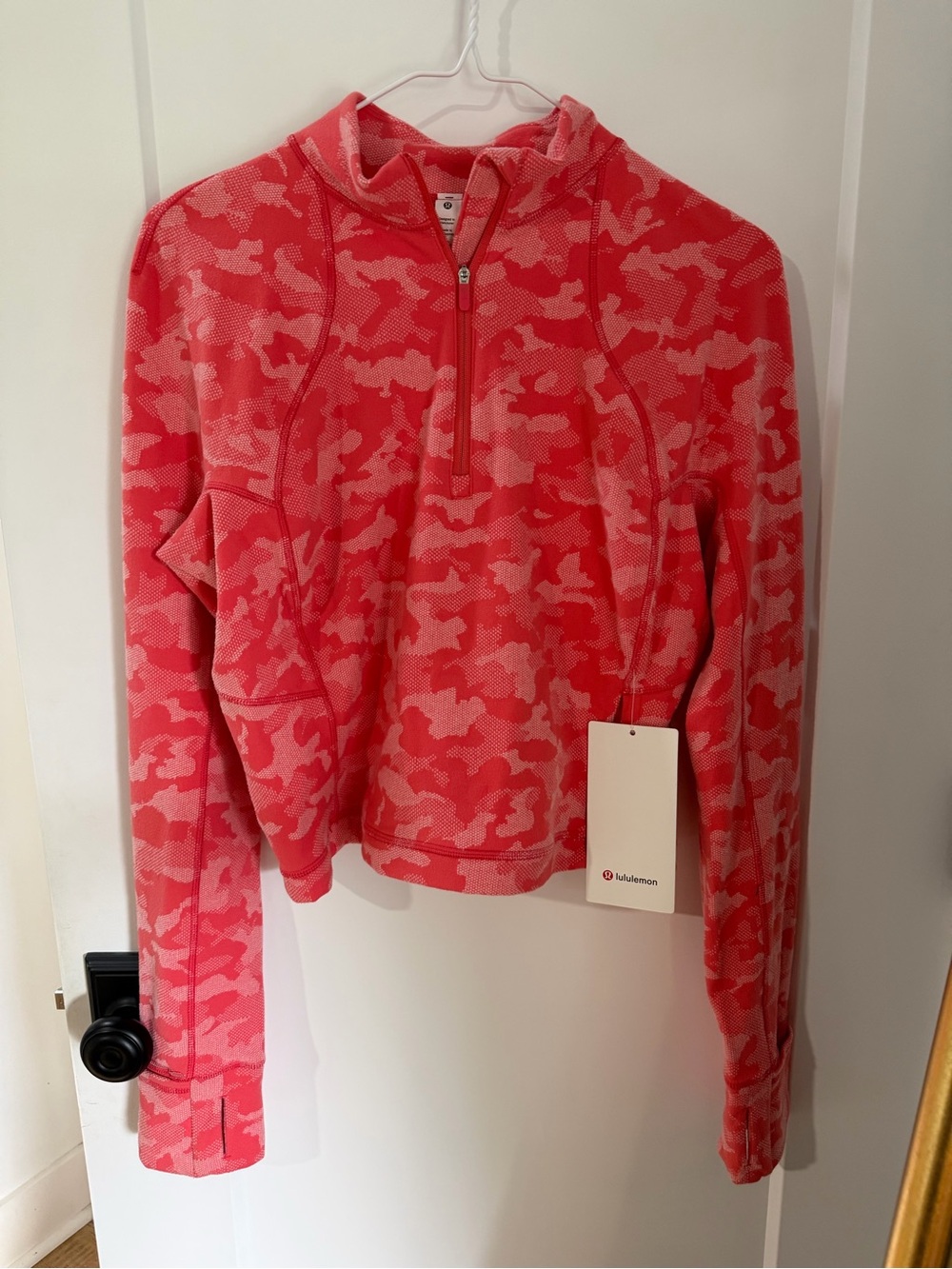 lululemon Pink Coral Camo Half-Zip Hoodie